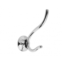 Гачок меблевий для одягу Sigma 90х38 мм з двома вішалками хром (713662)