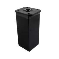 Меблева ніжка Sigma H=100мм, L=40*40мм регульована квадратна, чорна матова (713780)