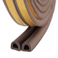 Ущільнювач Sigma самоклеючий D-подібний для вікон та дверей 9x7.4 мм коричневий (2 полоски 50 метрів) (714797)