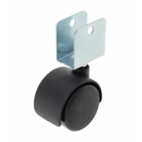 Ролик меблевий Sigma D=40мм із U-подібним кріпленням пластиковий чорний (714470)