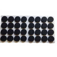 Протектор самоклеючий антиковзкий VOREL для меблів D=18мм від подряпин чорний 32 штук на пластині (714229)